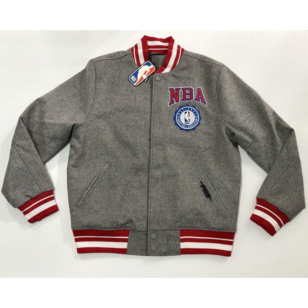 Pro Standard NBA Basketball Varsity Jacket Full Zip Gray Men’s L NWT
